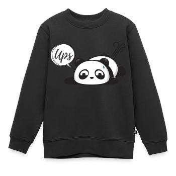 Peinlicher Panda Pups - Kinder Premium Organic Sweatshirt - Schwarz - Vorne - AI Model Kid Female (0cm)