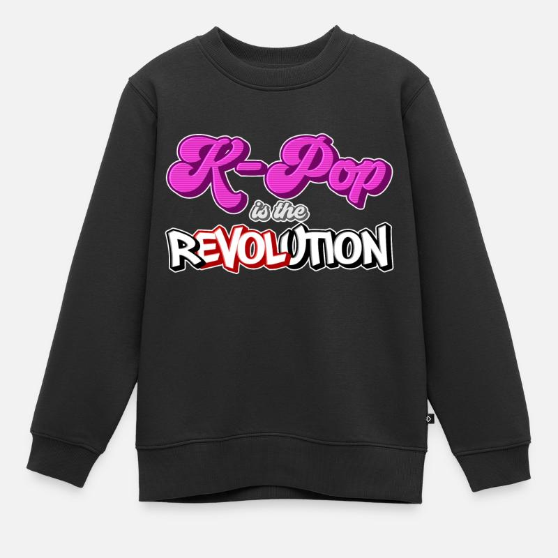 K-Pop is the Revolution | kpop KPop Geschenkidee - Kinder Premium Organic Sweatshirt - Schwarz