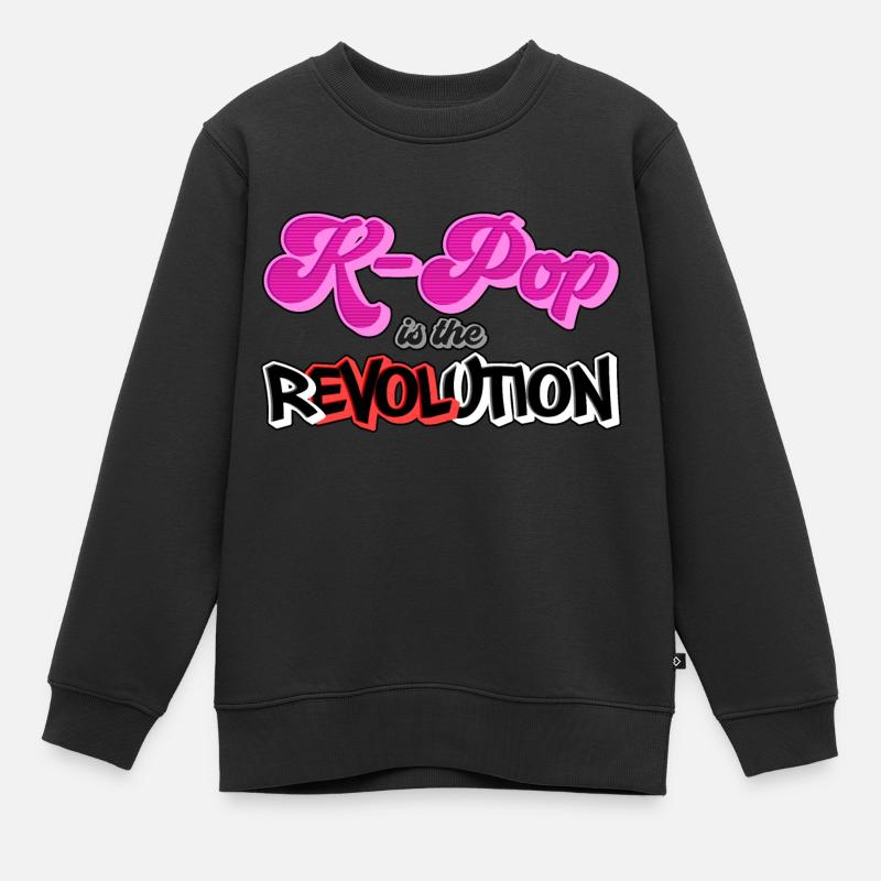 K-Pop Revolution Kpopfan - Kinder Premium Organic Sweatshirt - Schwarz