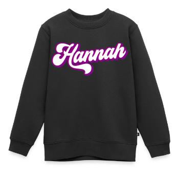 Hannah | Farben änderbar - Kinder Premium Organic Sweatshirt - Schwarz - Vorne - AI Model Kid Female (0cm)