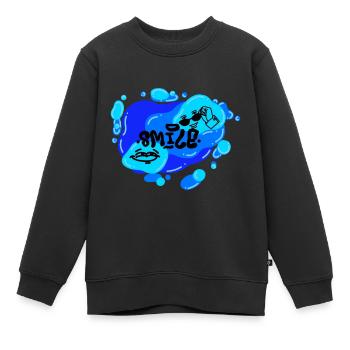 Smile - Calypso Blous - Kinder Premium Organic Sweatshirt - Schwarz - Vorne - AI Model Kid Female (0cm)