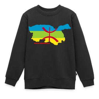 KABYLIE INDÉPENDANTE - Sweat Premium enfant bio - noir - Devant - AI Model Kid Female (0cm)