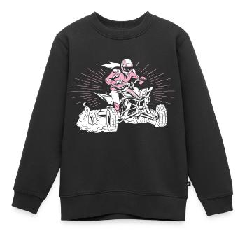Quad - Sweat Premium enfant bio - noir - Devant - AI Model Kid Female (0cm)