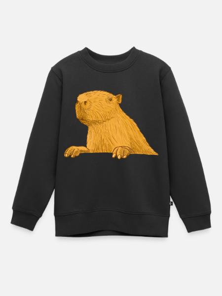 Capybara - Kinder Premium Organic Sweatshirt - Schwarz