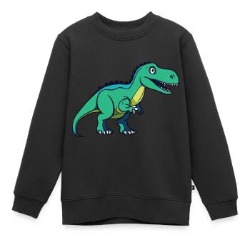 Dinosaurier / Tier / Urzeit / Reptil / Jungs - Kinder Premium Organic Sweatshirt - Schwarz - Vorne - AI Model Kid Female (0cm)