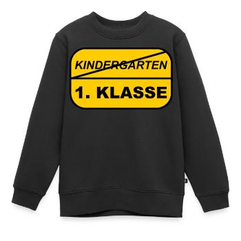 Kindergarten - 1.Klasse Einschulung 1. Schultag - Kinder Premium Organic Sweatshirt - Schwarz - Vorne - AI Model Kid Female (0cm)