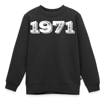 Geburtstagsgeschenk 1971 - 1971 - Kinder Premium Organic Sweatshirt - Schwarz - Vorne - AI Model Kid Female (0cm)