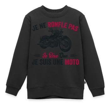 Ich schnarche nicht, ich träume, ich bin ein Motorrad - Kinder Premium Organic Sweatshirt - Schwarz - Vorne - AI Model Kid Female (0cm)