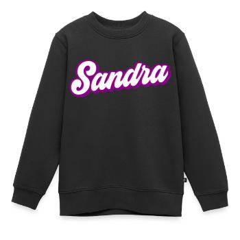 Sandra | Couleurs changeantes - Sweat Premium enfant bio - noir - Devant - AI Model Kid Female (0cm)