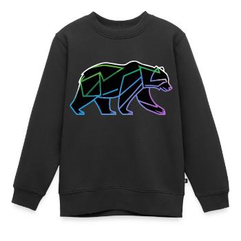 Polygone d’ours - Sweat Premium enfant bio - noir - Devant - AI Model Kid Female (0cm)