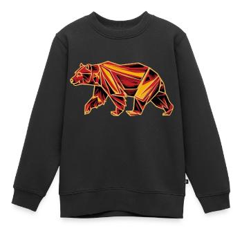 Polygone d’ours - Sweat Premium enfant bio - noir - Devant - AI Model Kid Female (0cm)