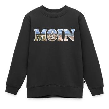 Moin sagt man in Norddeutschland - Sweat Premium enfant bio - noir - Devant - AI Model Kid Female (0cm)