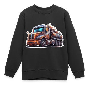 Truck / LKW / Lastfahrzeug / Fracht / Straße - Kinder Premium Organic Sweatshirt - Schwarz - Vorne - AI Model Kid Female (0cm)