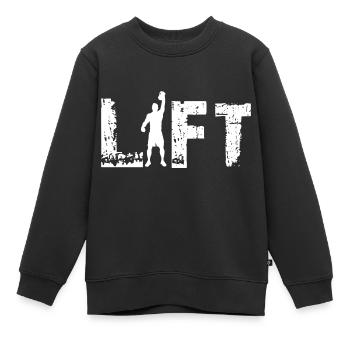 Kettlebell Lift - Kinder Premium Organic Sweatshirt - Schwarz - Vorne - AI Model Kid Female (0cm)