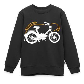 Mobylette - Sweat Premium enfant bio - noir - Devant - AI Model Kid Female (0cm)