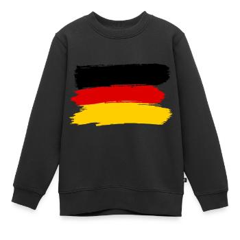 Deutsche Flagge Trikot Fanartikel Deutschland - Kinder Premium Organic Sweatshirt - Schwarz - Vorne - AI Model Kid Female (0cm)