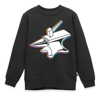 Amboss Schmiedekunst - Kinder Premium Organic Sweatshirt - Schwarz - Vorne - AI Model Kid Female (0cm)