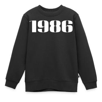1986 - Cadeau né en 1986 - Sweat Premium enfant bio - noir - Devant - AI Model Kid Female (0cm)