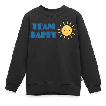 TEAM HAPPY - Kinder Premium Organic Sweatshirt - Schwarz - Vorne - AI Model Kid Female (0cm)
