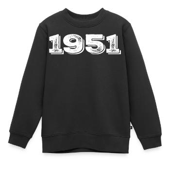 Geburtstagsgeschenk 1951 - 1951 - Kinder Premium Organic Sweatshirt - Schwarz - Vorne - AI Model Kid Female (0cm)