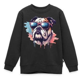 Bulldogge Das Modell - Kinder Premium Organic Sweatshirt - Schwarz - Vorne - AI Model Kid Female (0cm)
