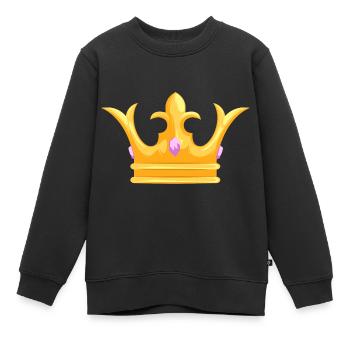 Couronne - Couronne - Sweat Premium enfant bio - noir - Devant - AI Model Kid Female (0cm)