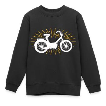 Mobylette - Sweat Premium enfant bio - noir - Devant - AI Model Kid Female (0cm)