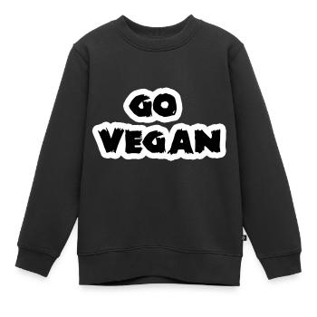 Vegan / Veganerin / Ernährung / Tierschutz - Kinder Premium Organic Sweatshirt - Schwarz - Vorne - AI Model Kid Female (0cm)