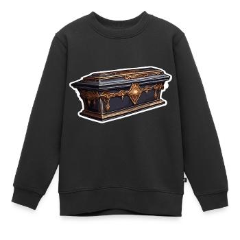 Sarg / Letzte Ruhestätte / Erde / Bestattung - Kinder Premium Organic Sweatshirt - Schwarz - Vorne - AI Model Kid Female (0cm)