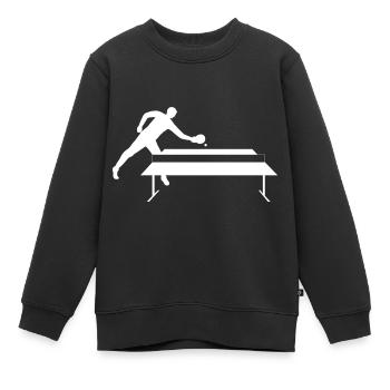 Spieler an Tischtennisplatte - Kinder Premium Organic Sweatshirt - Schwarz - Vorne - AI Model Kid Female (0cm)