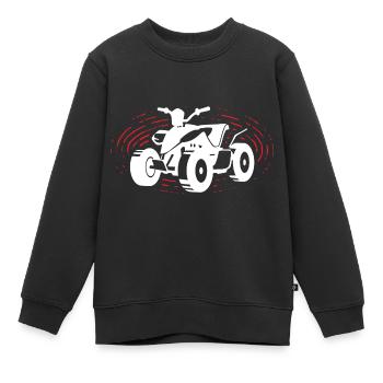 Quad - Kinder Premium Organic Sweatshirt - Schwarz - Vorne - AI Model Kid Female (0cm)