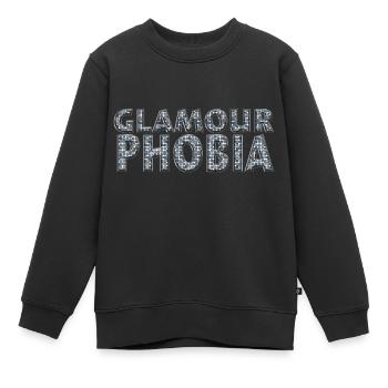 Glamourphobie Glamour Phobie Noble paillettes - Sweat Premium enfant bio - noir - Devant - AI Model Kid Female (0cm)