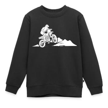 Motorrad Motorradfahrer - Kinder Premium Organic Sweatshirt - Schwarz - Vorne - AI Model Kid Female (0cm)