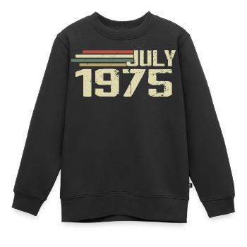 Anniversaire Juillet 1975 Année 1975 Juillet Année 1975 - Sweat Premium enfant bio - noir - Devant - AI Model Kid Female (0cm)