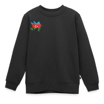 Aserbaidschan Landkarte used - Kinder Premium Organic Sweatshirt - Schwarz - Vorne - AI Model Kid Female (0cm)