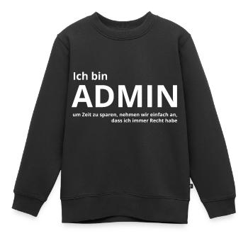 Administrator Admin - Kinder Premium Organic Sweatshirt - Schwarz - Vorne - AI Model Kid Female (0cm)
