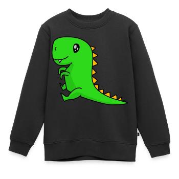 Baby Dinosaurier - Kinder Premium Organic Sweatshirt - Schwarz - Vorne - AI Model Kid Female (0cm)