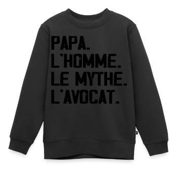 Papa, der Mann, der Mythos, der Anwalt - Kinder Premium Organic Sweatshirt - Schwarz - Vorne - AI Model Kid Female (0cm)