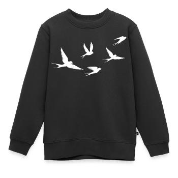 Birds | Oiseau - Sweat Premium enfant bio - noir - Devant - AI Model Kid Female (0cm)