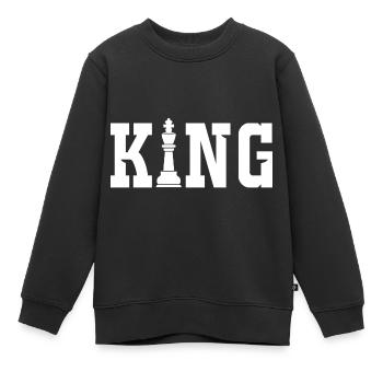 Schach König Schachbrett - Kinder Premium Organic Sweatshirt - Schwarz - Vorne - AI Model Kid Female (0cm)
