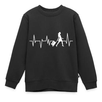 Reise Urlaub Reisen - Kinder Premium Organic Sweatshirt - Schwarz - Vorne - AI Model Kid Female (0cm)