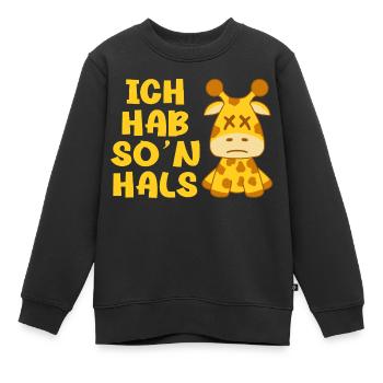 Ich hab so'n Hals Choleriker Giraffe Geschenk - Kinder Premium Organic Sweatshirt - Schwarz - Vorne - AI Model Kid Female (0cm)