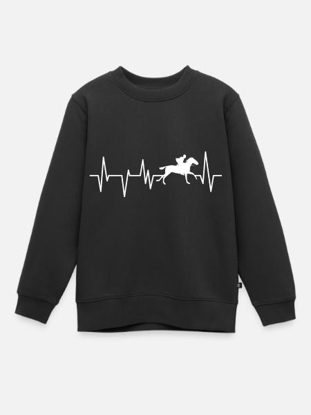 Chevaux cheval équitation - Sweat Premium enfant bio - noir