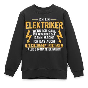 Elektriker Elektrik - Kinder Premium Organic Sweatshirt - Schwarz - Vorne - AI Model Kid Female (0cm)