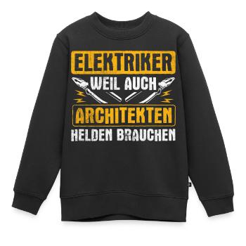Elektriker Elektrik - Kinder Premium Organic Sweatshirt - Schwarz - Vorne - AI Model Kid Female (0cm)