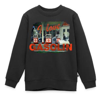 I love Gasolin - Kids Premium Organic Sweatshirt - black - Front - AI Model Kid Female (0cm)