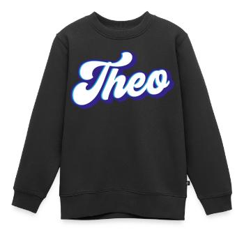Theo | Farben änderbar - Kinder Premium Organic Sweatshirt - Schwarz - Vorne - AI Model Kid Female (0cm)