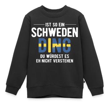 Ist So Ein Schweden Ding Schweden - Kinder Premium Organic Sweatshirt - Schwarz - Vorne - AI Model Kid Female (0cm)