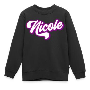 Nicole | Colors changeable - Kids Premium Organic Sweatshirt - black - Front - AI Model Kid Female (0cm)