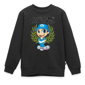 König der Schalen - Kinder Premium Organic Sweatshirt - Schwarz - Vorne - AI Model Kid Female (0cm)